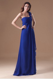 Chiffon One Shoulder Column Dress