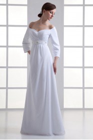 Chiffon Sweetheart Empire Gown with Three-quarter Sleeves