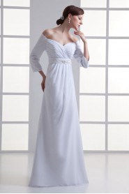 Chiffon Sweetheart Empire Gown with Three-quarter Sleeves