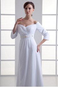 Chiffon Sweetheart Empire Gown with Three-quarter Sleeves