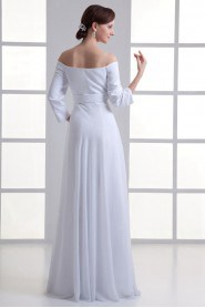 Chiffon Sweetheart Empire Gown with Three-quarter Sleeves