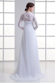 Chiffon Strapless Empire Gown with Three-quarter Sleeves