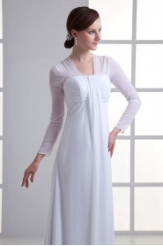 Chiffon Strapless Empire Gown with Three-quarter Sleeves