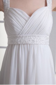 Chiffon Straps Empire Gown with Sash