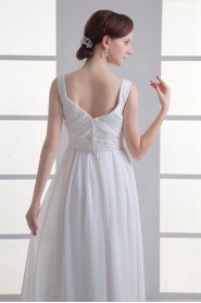 Chiffon Straps Empire Gown with Sash