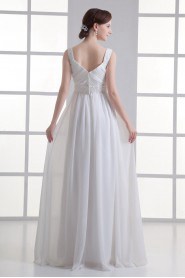 Chiffon Straps Empire Gown with Sash