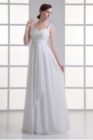 Chiffon Straps Empire Gown with Sash