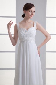 Chiffon Straps Empire Gown with Sash