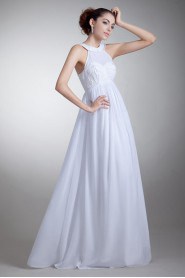 Chiffon Jewel Empire Gown with Embroidery