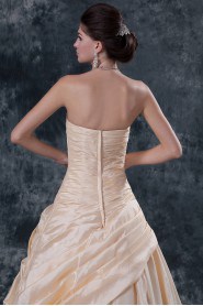 Gauze Strapless A-Line Dress with Embroidery