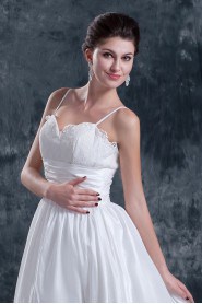 Satin Tulle Sweetheart A-Line Dress with Embroidery