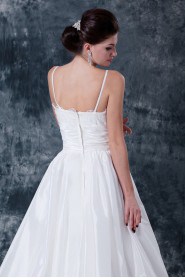 Satin Tulle Sweetheart A-Line Dress with Embroidery