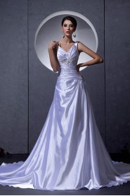 Satin Sweetheart A-Line Dress with Beaded