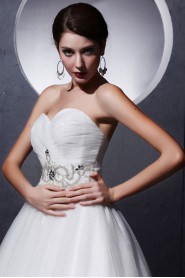 Tulle Sweetheart A-Line Dress with Ruffle Beaded