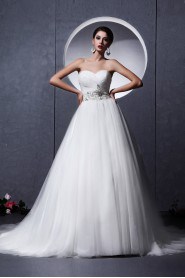 Tulle Sweetheart A-Line Dress with Ruffle Beaded