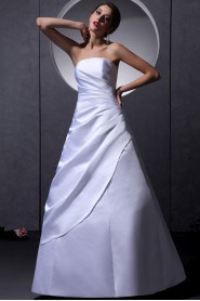 Taffeta Strapless Floor Length A-Line Dress with Ruffle