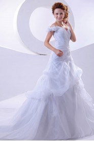 Organza Off-the-Shoudler A-Line Dress