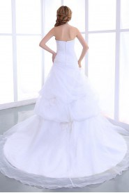 Organza Sweetheart A-Line Dress with Embroidery Ruffle