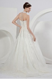 Satin Strapless A-Line Dress with Beaded