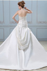 Satin Sweetheart Ball Gown with Embroidery