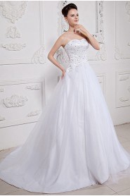 Satin and Tulle Sweetheart A-line Dress