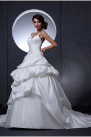 Taffeta V-Neckline Ball Gown