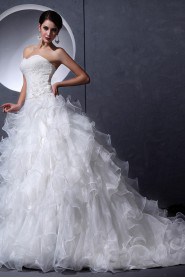 Organza and Lace Sweetheart A-line Dress 