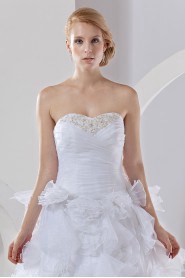 Satin and Organza Sweetheart Ball Gown