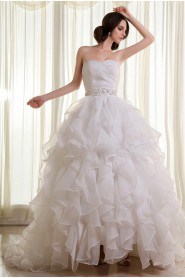 Organza Sweetheart Ball Gown with Beaded and Ruffle