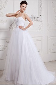 Organza Sweetheart Ball Gown with Embroidery and Ruffle