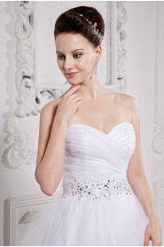 Organza Sweetheart Ball Gown with Embroidery and Ruffle