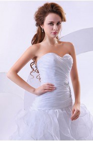 Organza Sweetheart Ball Gown with Embroidery and Ruffle