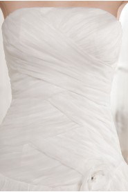 Taffeta and Organza Strapless Ball Gown