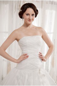 Taffeta and Organza Strapless Ball Gown