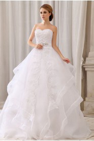 Organza and Lace Sweetheart Ball Gown