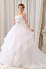 Organza and Lace Sweetheart Ball Gown