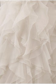 Organza and Lace Strapless A-line Dress