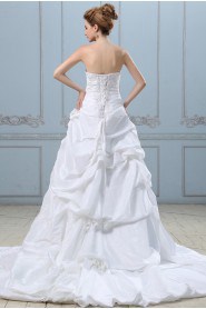 Taffeta and Lace Sweetheart Ball Gown with Embroidery