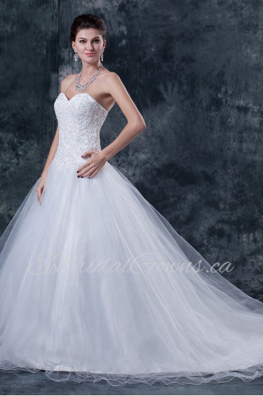 Tulle and Satin Sweetheart Ball Gown