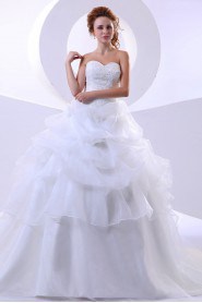 Organza Sweetheart Ball Gown with Beaded and Ruffle