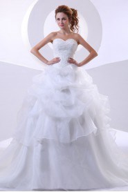 Organza Sweetheart Ball Gown with Beaded and Ruffle