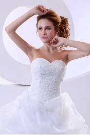 Organza Sweetheart Ball Gown with Beaded and Ruffle