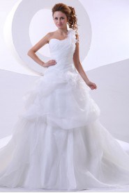 Organza One-Shoulder Ball Gown