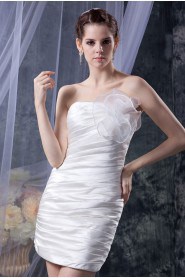 Organza Strapless Mermaid Dress with Ruffle Hand-made Flower