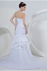 Taffeta Strapless Mermaid Dress with Embroidery