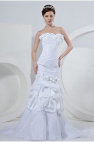 Taffeta Strapless Mermaid Dress with Embroidery