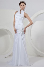 Taffeta Halter Neckline Mermaid Dress with Ruffle