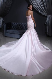 Satin Halter Neckline Mermaid Dress 