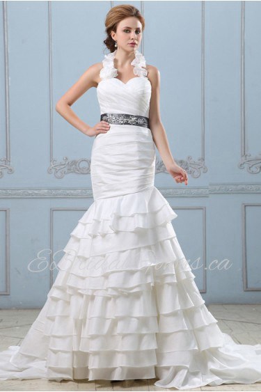 Taffeta Sweetheart Mermaid Dress with Ruffle