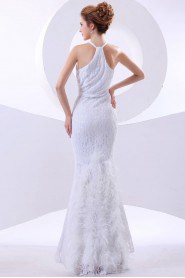 Lace Halter Neckline Ankle-Length Mermaid Dress with 